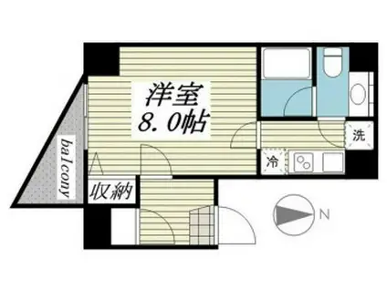 K・広尾(1K/8階)の間取り写真
