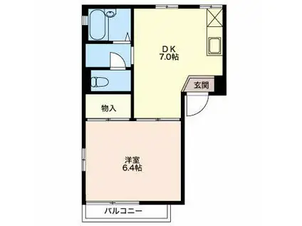 ルミエール竜南(1DK/2階)の間取り写真