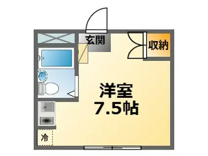 エレガントルーム鳴尾(ワンルーム/3階)の間取り写真