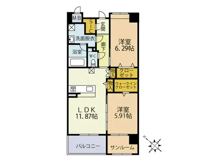 ENON GRANDE(2SLDK/3階)の間取り写真