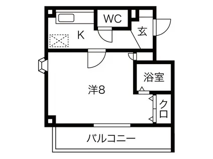 マンションブリッジ88(1K/2階)の間取り写真