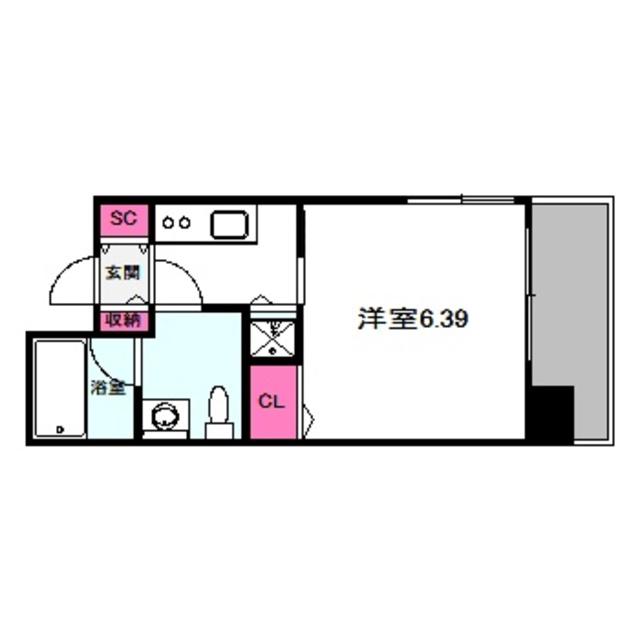 アリエ大阪城北(1K/4階)の間取り写真