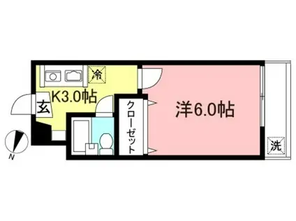 フローラハイム(1K/1階)の間取り写真