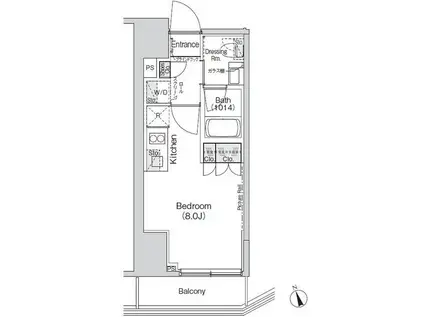 BELLE VUE 新橋(ワンルーム/4階)の間取り写真