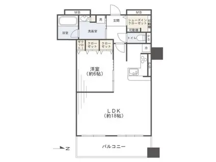 プレサンスレジェンド堺筋本町タワー(1LDK/12階)の間取り写真