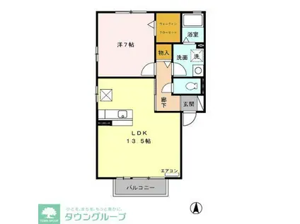 リーリエグランシャリオ(1LDK/1階)の間取り写真