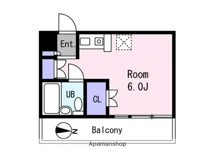 ソリッドリファイン大和(ワンルーム/4階)の間取り写真
