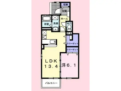 セイバリーガーデンII(1LDK/1階)の間取り写真