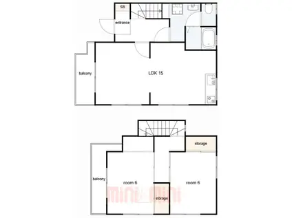 舞子坂4丁目アパート(2LDK/1階)の間取り写真