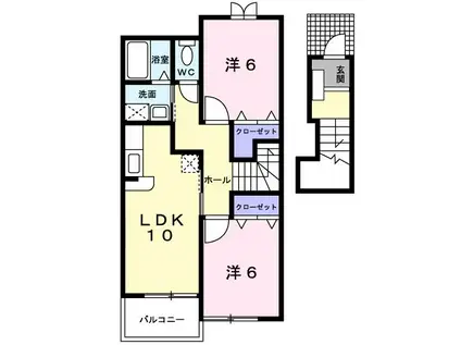 グランラシーヌI(2LDK/2階)の間取り写真
