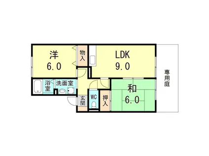 グランドール谷田川(2LDK/1階)の間取り写真
