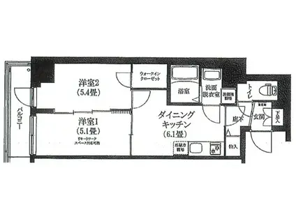 アイル ノヴェル駒込(2DK/11階)の間取り写真