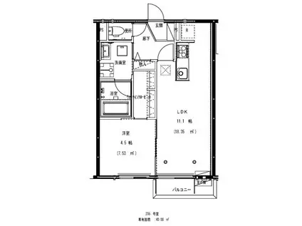 J.Y HILLS(1LDK/2階)の間取り写真
