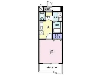 アクシス(1LDK/1階)の間取り写真