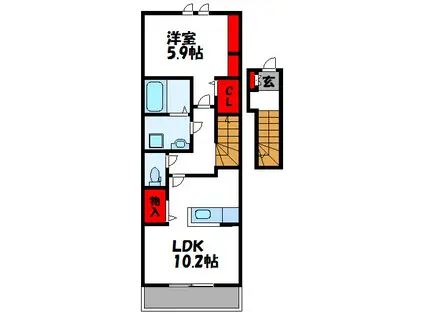 KDXレジデンス神田(1K/5階)の間取り写真