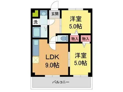 ウイナ-ズハウス(2LDK/2階)の間取り写真