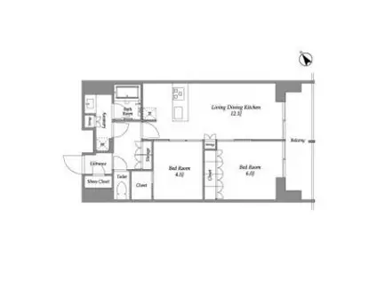 シーズンフラッツ大森西(2LDK/9階)の間取り写真