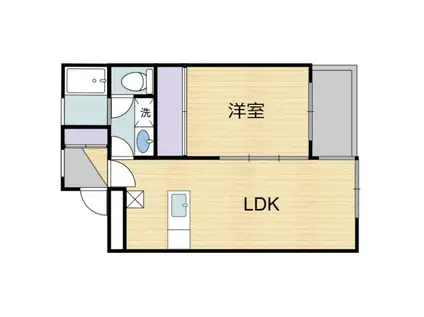 コリドール中津瀬(1LDK/4階)の間取り写真
