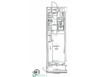 ルミード大森町(1K/1階)の間取り写真