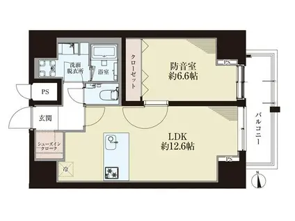 AZ MUSIC 上野(1LDK/8階)の間取り写真