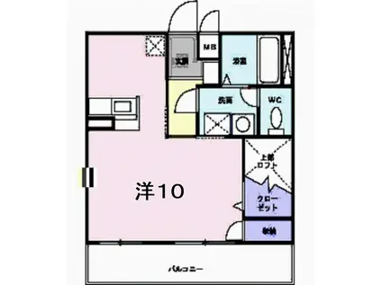 サンクエトワール本町(ワンルーム/1階)の間取り写真