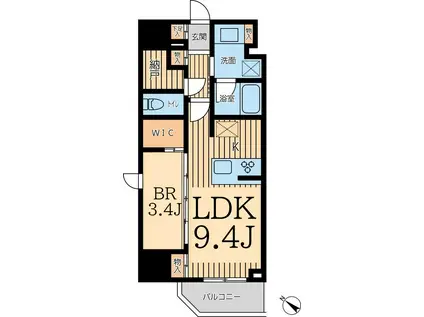CITY LUX YOKOHAMA(1LDK/3階)の間取り写真