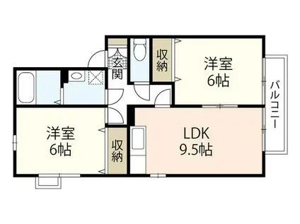 スペランツァ(2LDK/2階)の間取り写真