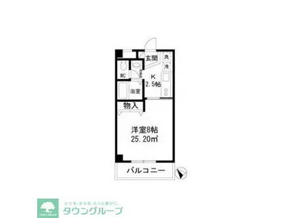 ホーメスト北原T・M(1K/2階)の間取り写真