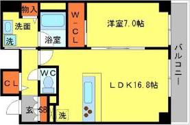 BRAVI南堀江(1LDK/12階)の間取り写真