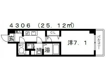 シェモア藤井寺駅前(1K/5階)の間取り写真