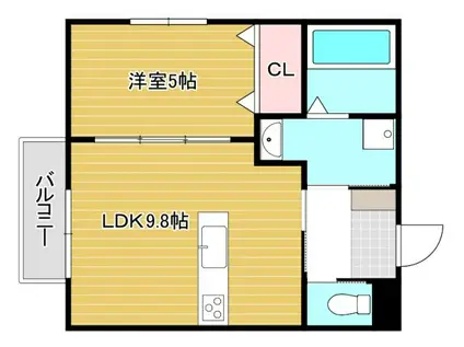 GREEN GABLES 華鞍(1LDK/1階)の間取り写真