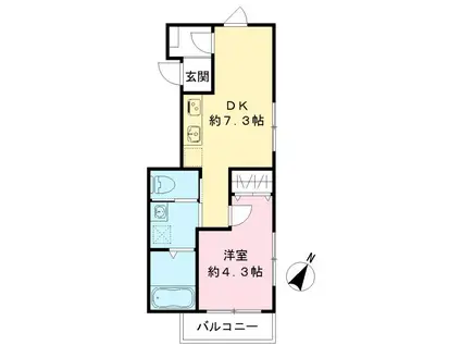 六本木ルガロ(1DK/3階)の間取り写真