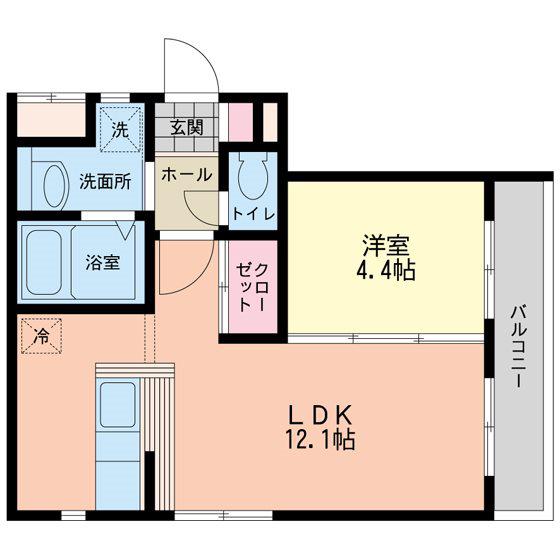 モルゲンレーテ(1LDK/2階)の間取り写真