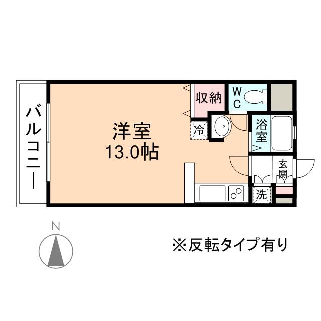 パークヒルズKUROSE(ワンルーム/2階)の間取り写真
