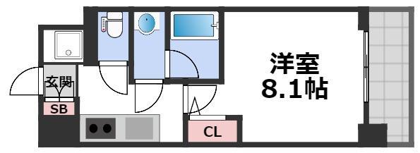 グランカーサ高井田(1K/7階)の間取り写真