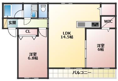 ROBLE GLAND(2LDK/1階)の間取り写真