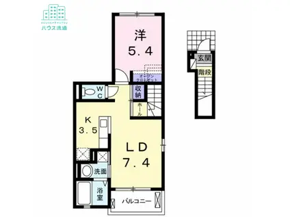 YAMATOIV(1LDK/2階)の間取り写真