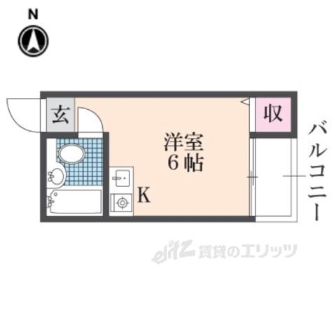 ヴィクトリアハイツ牧野(ワンルーム/2階)の間取り写真