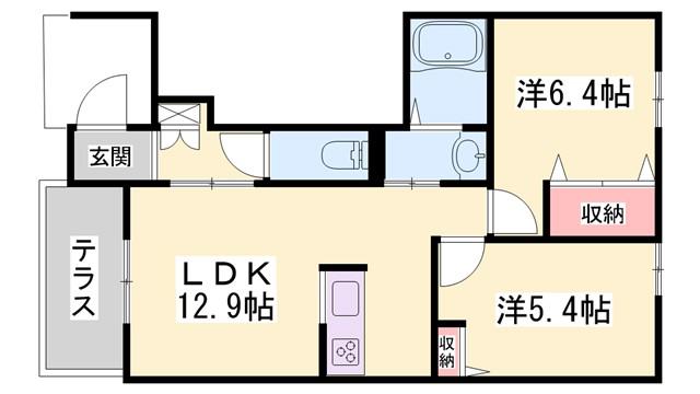PISO MARIO(2LDK/1階)の間取り写真
