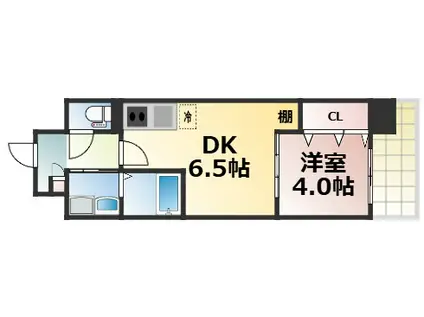 エグゼ大阪CITYオースティン(1DK/10階)の間取り写真