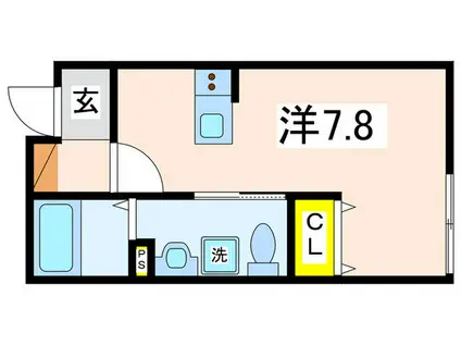 ベイルーム久里浜(ワンルーム/1階)の間取り写真
