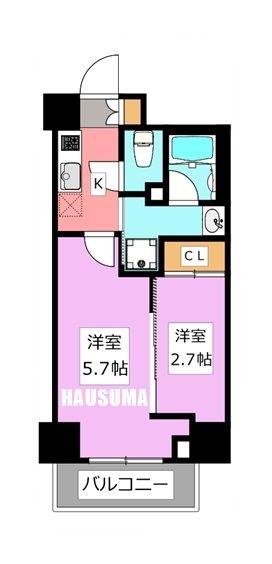 プラート宮坂(2K/2階)の間取り写真