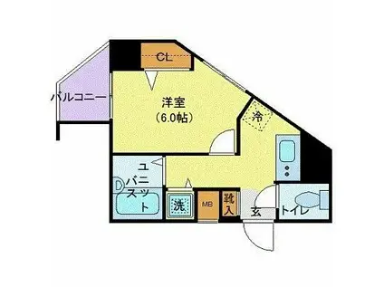 ガラ・シティ高田馬場(1K/9階)の間取り写真