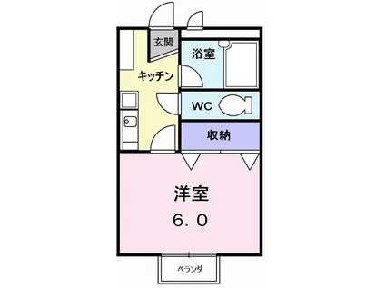 VENT VERT(1K/1階)の間取り写真