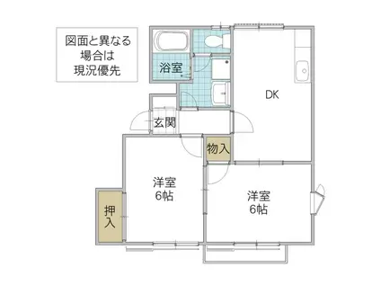 サニーハイツA(2DK/2階)の間取り写真