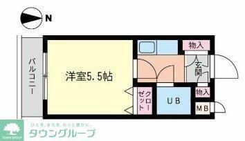 ハイネス丸友(1K/4階)の間取り写真
