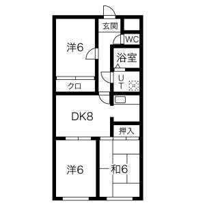 シャルマン光(3DK/2階)の間取り写真