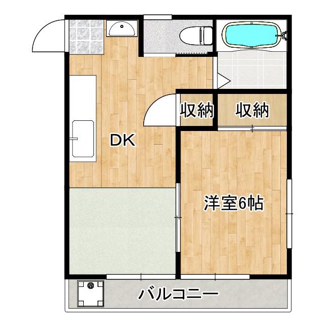 ハイツSD(1DK/2階)の間取り写真