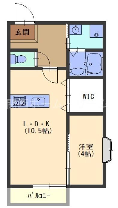 コートバローズ(1LDK/2階)の間取り写真