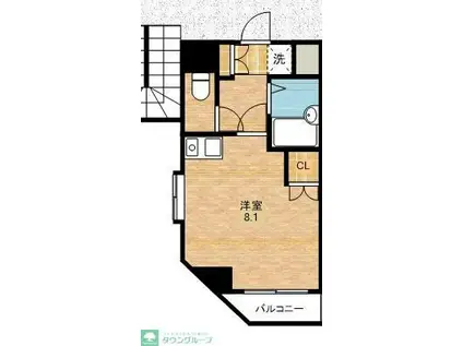 アーバン塩付(ワンルーム/4階)の間取り写真